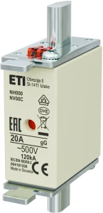Wkładka topikowa NH000 gG 20A/500V 004181206